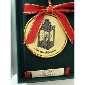 Barlow Concord Museum Lantern Ornament Gold Tone Scrimshaw Style 195S52 Vintage